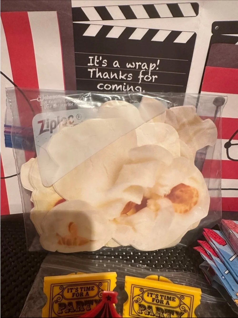 Popcorn/carnival Party supplies Box - Red and White